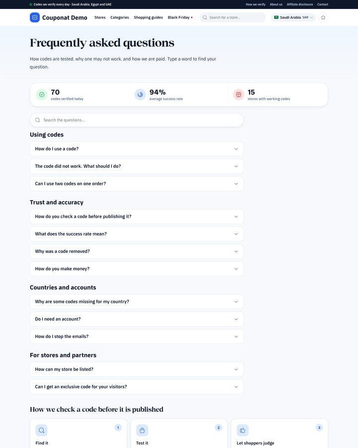 FAQ with search